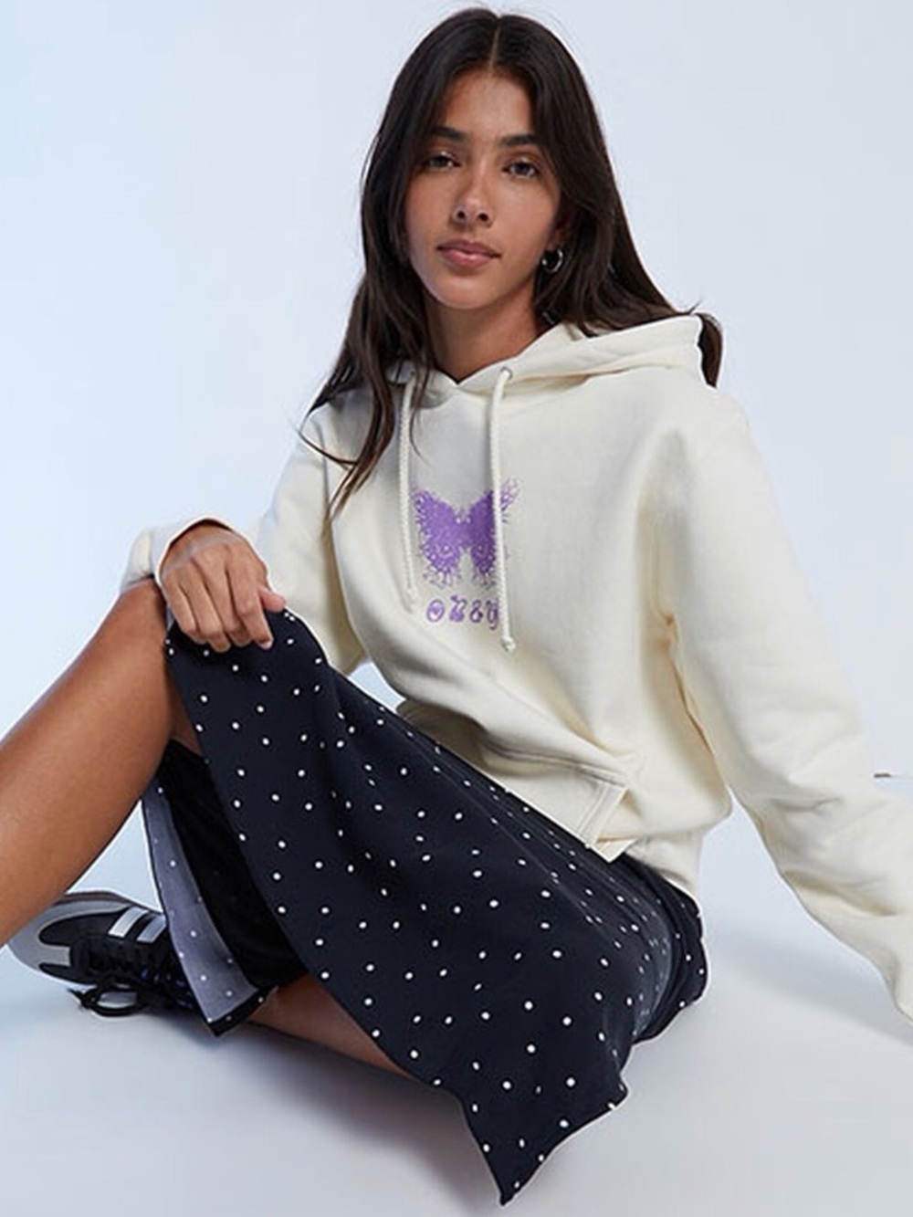 Obey Flaming Butterfly Hoodie Womens Size S